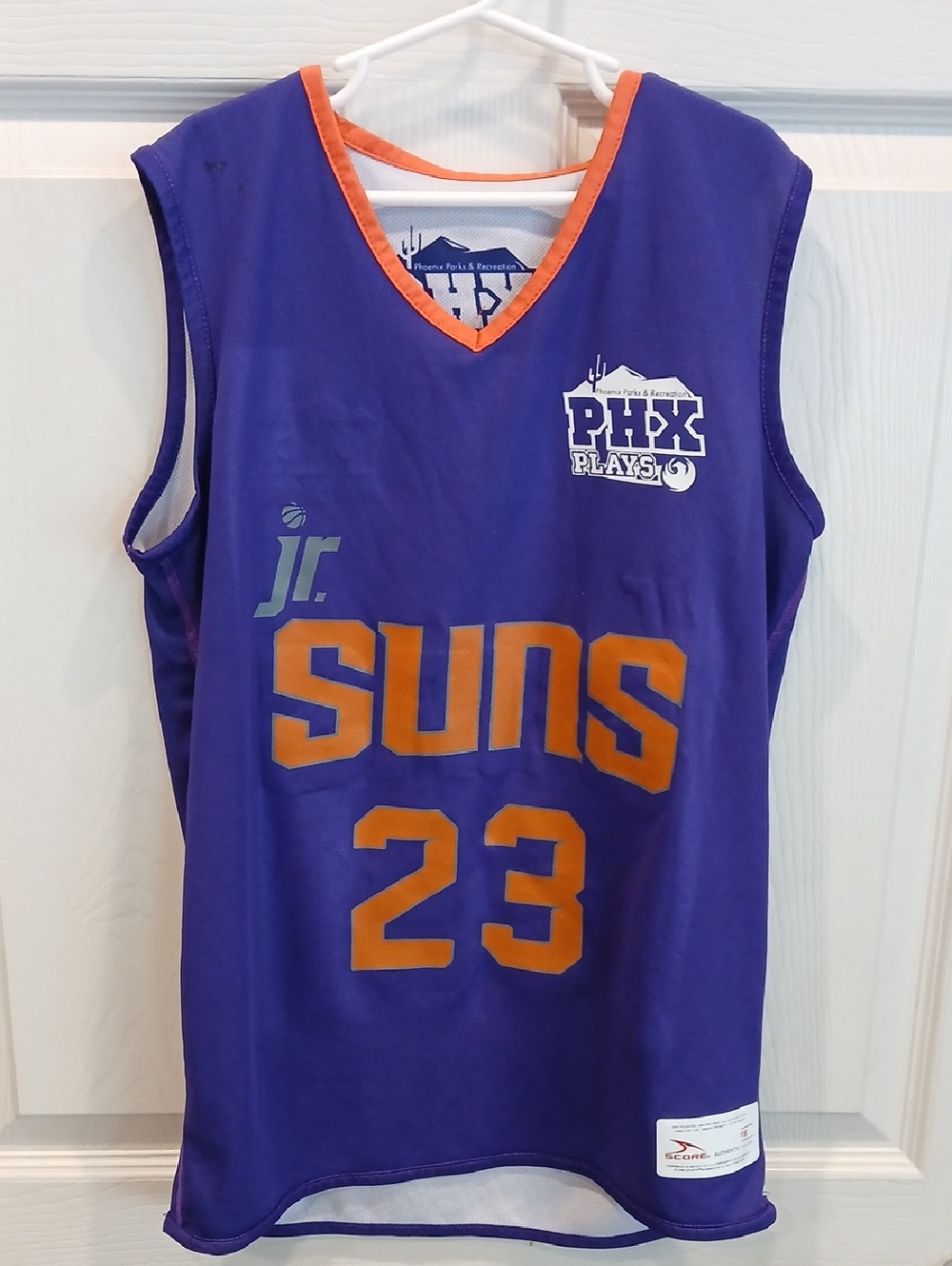 PHX Plays Jr. Suns Purple & Orange Kids Basketball Jersey